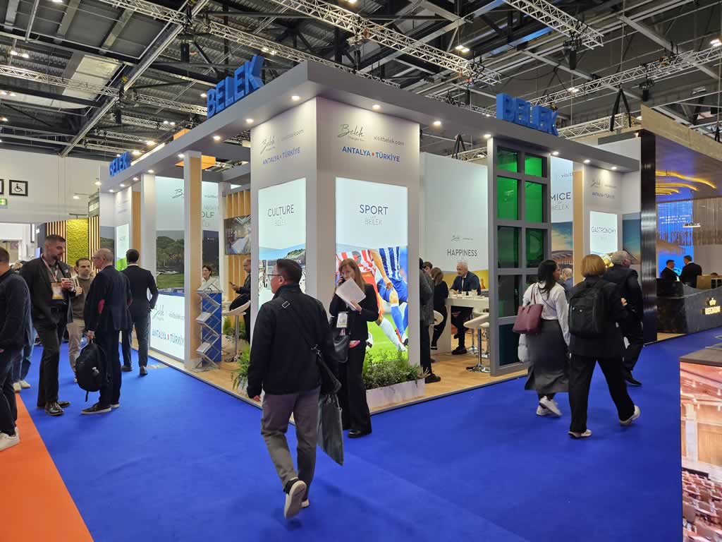 Belek custom trade stand at World Travel Week in London 2024